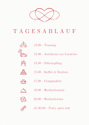 Klick: Details zu Tagesablauf Poster Hochzeit "Infinity" anzeigen Tagesablauf Poster Hochzeit Infinity 50 x 70 cm Poster rot