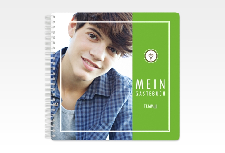 Gästebuch Konfirmation "Poculum" Ringbindung gruen