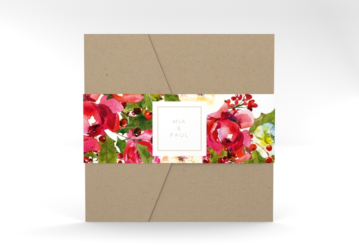 Hochzeitseinladung Blumenpracht Pocketfold hochglanz