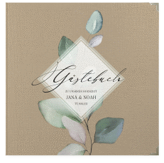Klick: Details zu Gästebuch Selection Hochzeit "Foglia" anzeigen Gästebuch Selection Hochzeit Foglia Leinen-Hardcover Kraftpapier edel mit Eukalyptus im Aquarell-Design