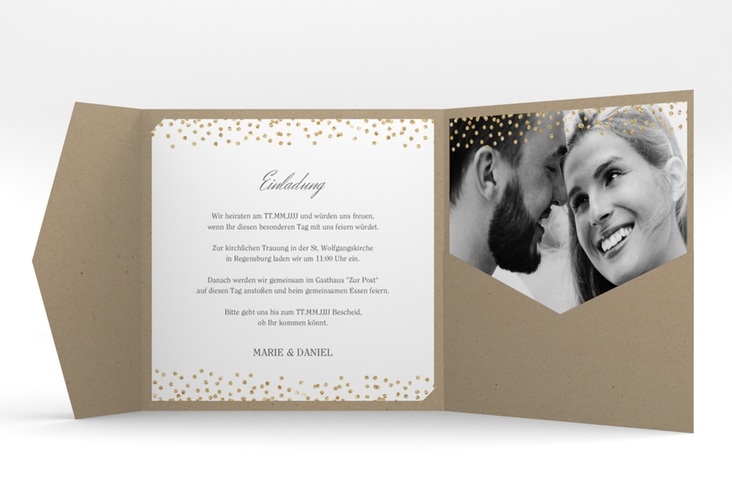 Hochzeitseinladung Glitter Pocketfold