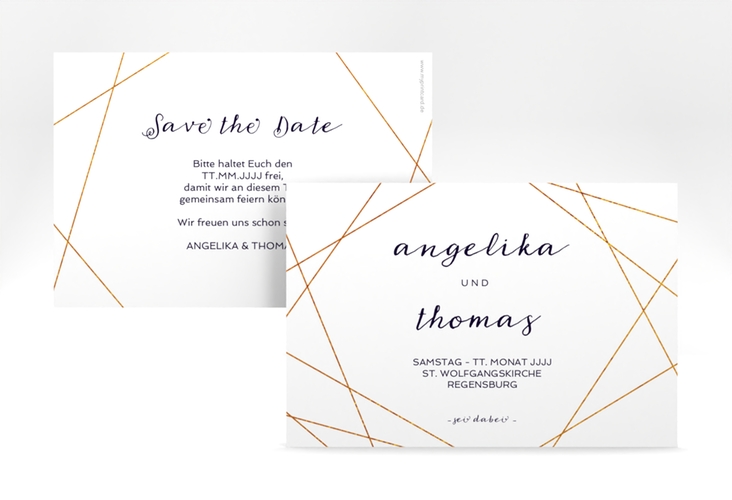 Save the Date-Karte Asymmetry A6 Karte quer weiss