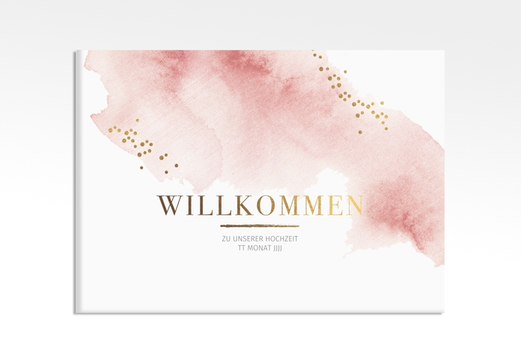 Willkommensschild Leinwand Pastell 70 x 50 cm Leinwand rosa