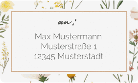 Klick: Details zu Empfängeretikett Hochzeit "Blumenwiese" anzeigen Empfängeretikett Hochzeit Blumenwiese 63,5 x 38,1 mm bunt