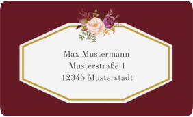 Klick: Details zu Empfängeretikett Hochzeit "Prachtvoll" anzeigen Empfängeretikett Hochzeit Prachtvoll 63,5 x 38,1 mm rot