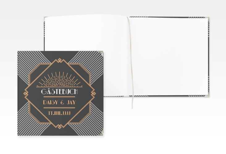 Gästebuch Selection Hochzeit Gatsby Leinen-Hardcover schwarz im 20er-Jahre-Stil
