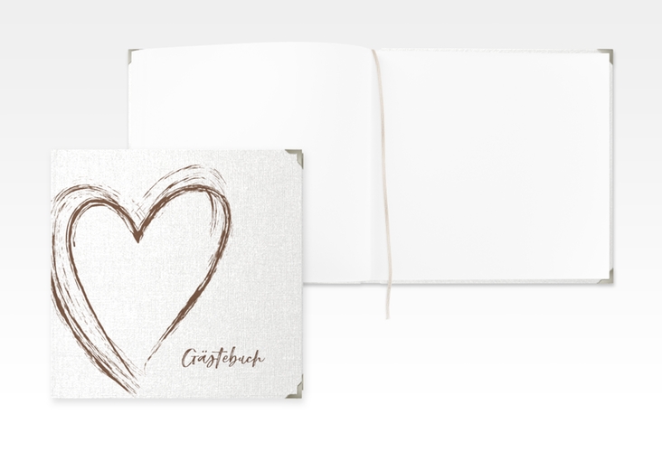 Gästebuch Selection Hochzeit Liebe Leinen-Hardcover braun
