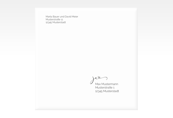 Kuvert quadratisch Jawort quadratisch modern minimalistisch mit veredelter Aufschrift