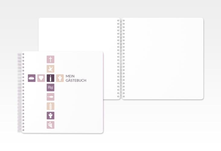 Gästebuch Kommunion Signum Ringbindung flieder