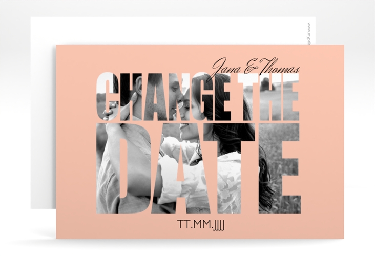 Change the Date-Karte Hochzeit Letters A6 Karte quer apricot
