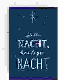 Geschäftliche Weihnachtskarte "Weihnachtszeit" DIN A6 hoch blau mit Stern am Nachthimmel