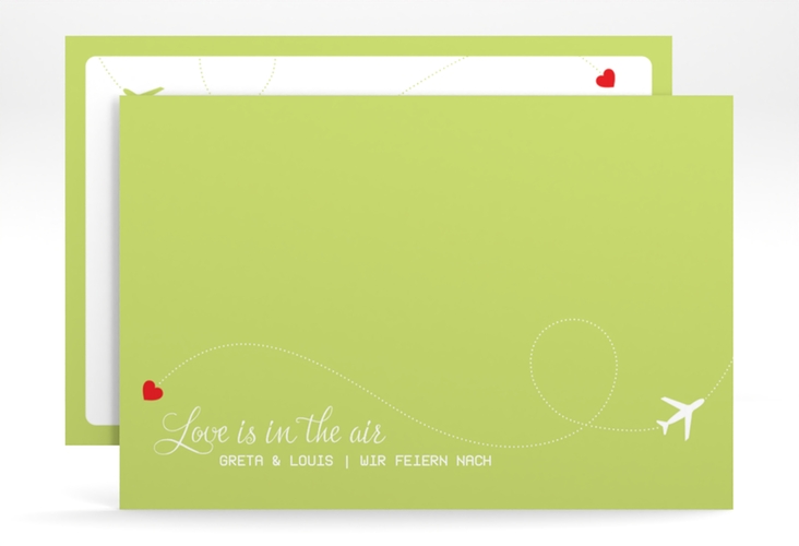 Change the Date-Karte Weddingpass A6 Karte quer gruen