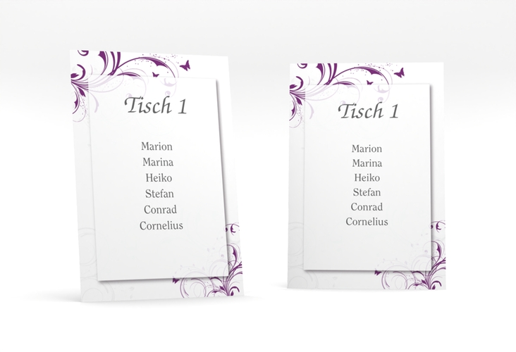 Tischaufsteller Hochzeit Palma Tischaufsteller lila