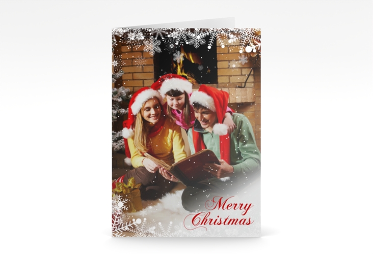 Weihnachtskarte "Heiligabend" DIN A6 Klappkarte weiss zum selbst Gestalten mit Foto