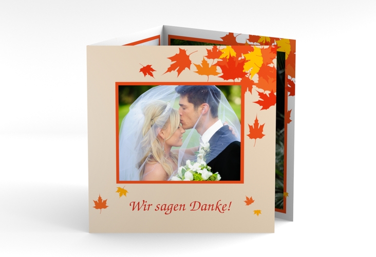 Dankeskarte Hochzeit Zwiesel quadr. Doppel-Klappkarte hochglanz