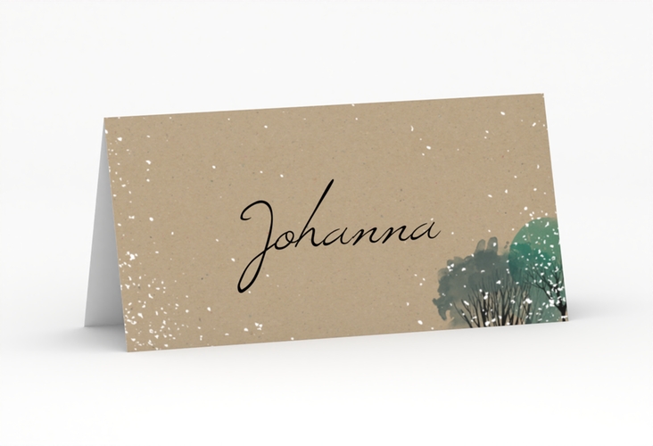 Tischkarte Hochzeit Winterhochzeit Tischkarten Kraftpapier hochglanz