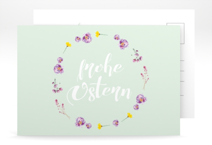 Osterkarte Fiorellino A6 Postkarte Pastell mit Blumenkranz