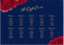 Klick: Details zu Sitzplan Poster Hochzeit "Cherie" anzeigen Sitzplan Poster Hochzeit Cherie 70 x 50 cm Poster gold