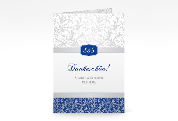 Danksagungskarte Hochzeit Latina A6 Klappkarte hoch blau