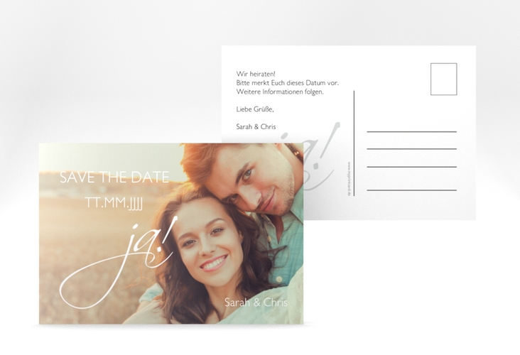 Save the Date-Postkarte Clarity A6 Postkarte weiss hochglanz