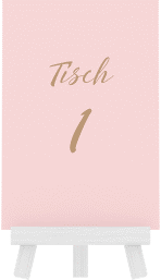 Klick: Details zu Tischnummer Hochzeit "Glam" anzeigen Tischnummer Hochzeit Glam Tischaufsteller rosa