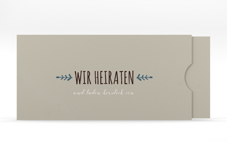 Hochzeitseinladung Eden Einsteckkarte blau