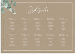 Klick: Details zu Sitzplan Leinwand Hochzeit "Eucalypt" anzeigen Sitzplan Leinwand Hochzeit Eucalypt 70 x 50 cm Leinwand Kraftpapier mit Eukalyptus und edlem Rahmen