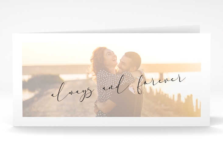 Hochzeitseinladung Lucent lange Klappkarte quer