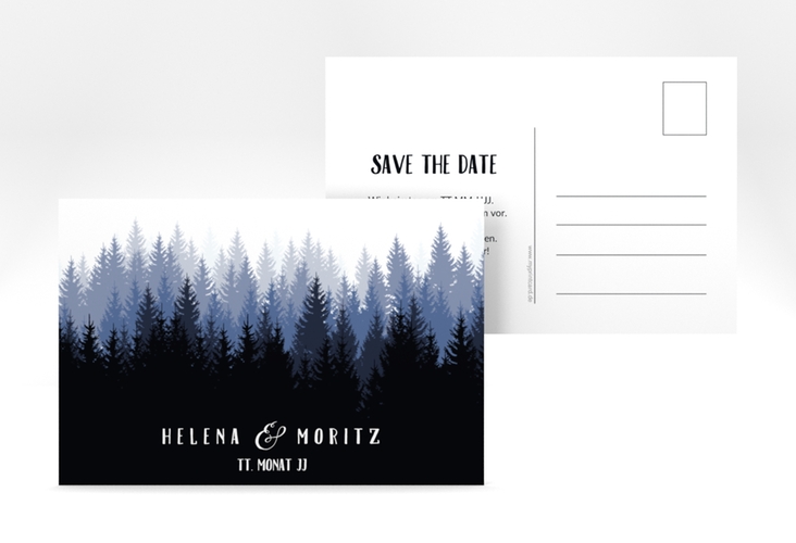 Save the Date-Postkarte Forest A6 Postkarte hochglanz