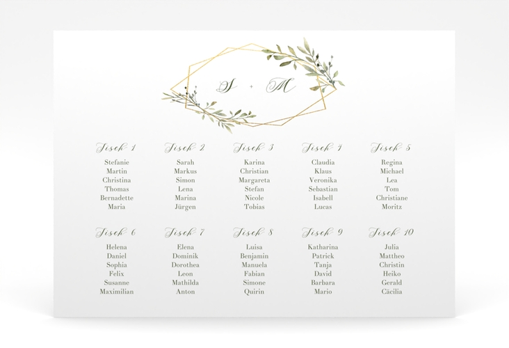 Sitzplan Poster Hochzeit Acacia 70 x 50 cm Poster