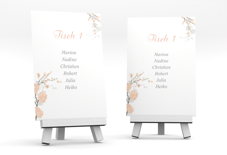 Tischaufsteller Hochzeit Salerno Tischaufsteller apricot