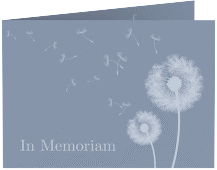Trauerkarte Pusteblumen A6 Klappkarte quer blau