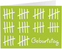 Einladung 50. Geburtstag Strichliste A6 Klappkarte quer gruen