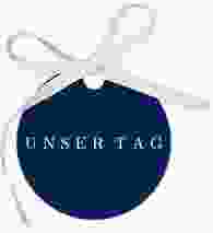 Geschenkanhänger Hochzeit Simply Geschenkanhänger, rund blau