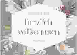 Willkommensschild Leinwand Bohemian 70 x 50 cm Leinwand gruen
