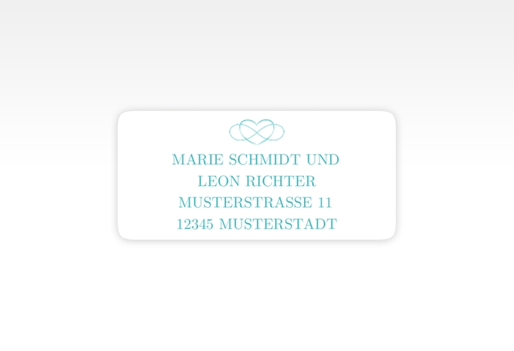 Absenderetikett Hochzeit Infinity 45,7 x 21,2 mm tuerkis