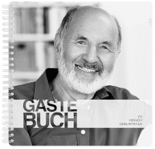 Gästebuch Geburtstag Banderole Ringbindung weiss