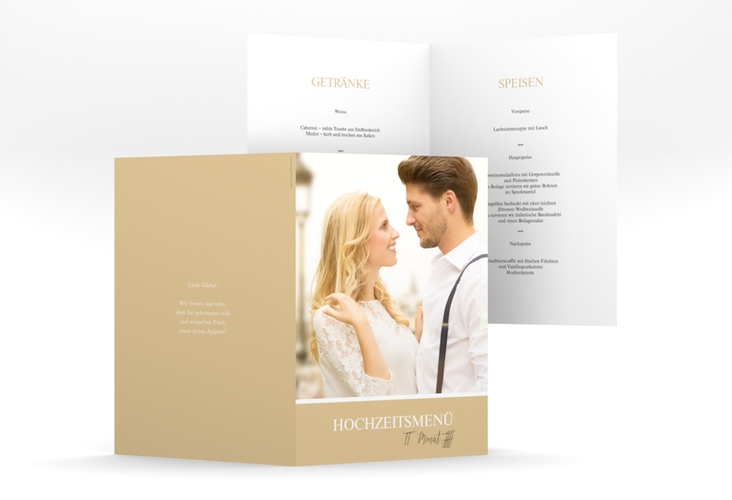 Menükarte Hochzeit Balance A5 Klappkarte hoch