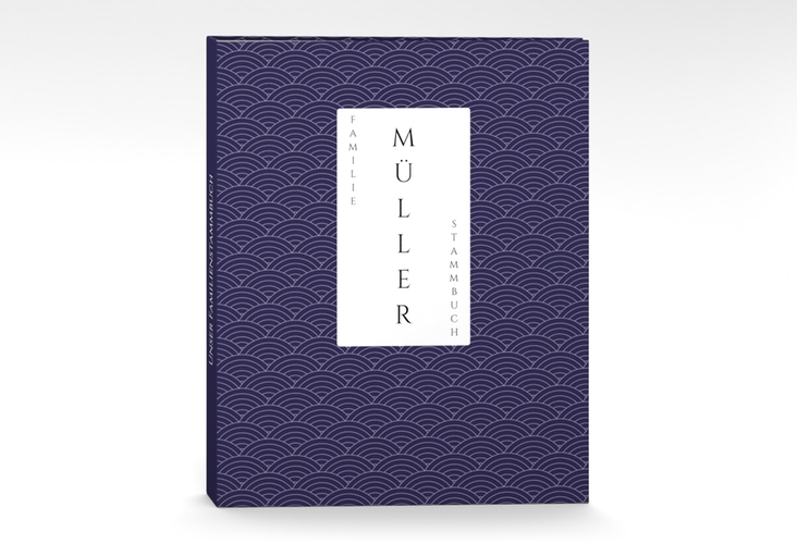 Stammbuch A4 Seigaiha Stammbuch A4 blau mit japanischem Wellen-Muster