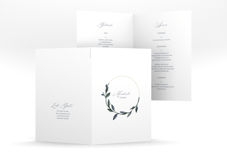 Menükarte Hochzeit Botanica A5 Klappkarte hoch
