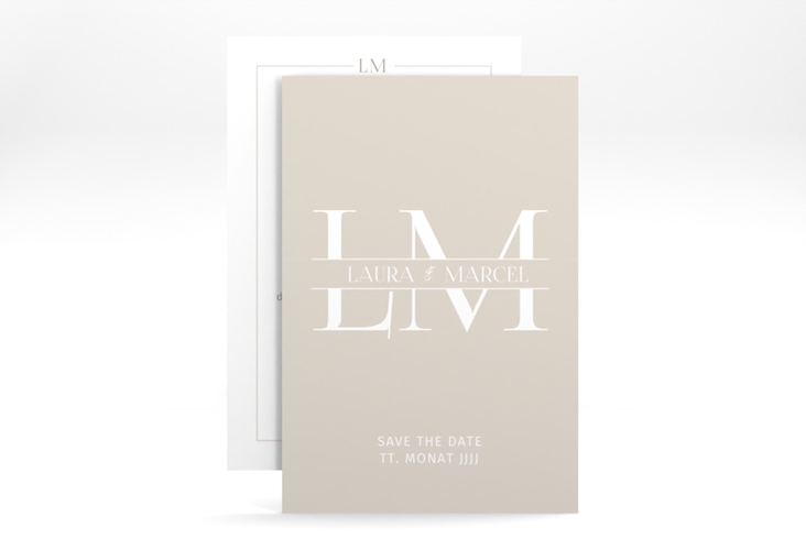 Save the Date-Karte Monogramm A6 Karte hoch