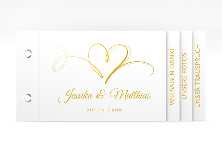 Danksagungskarte Hochzeit Envie Booklet gold