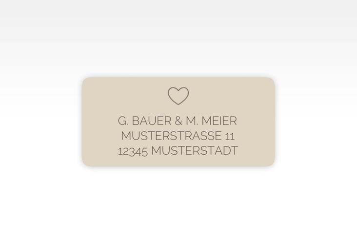 Absenderetikett Hochzeit Lebenstraum 45,7 x 21,2 mm beige