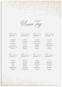 Klick: Details zu Sitzplan Leinwand Hochzeit "Glitter" anzeigen Sitzplan Leinwand Hochzeit "Glitter" 50 x 70 cm Leinwand weiss
