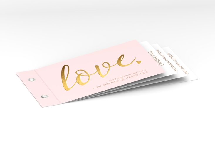 Hochzeitseinladung Glam Booklet rosa