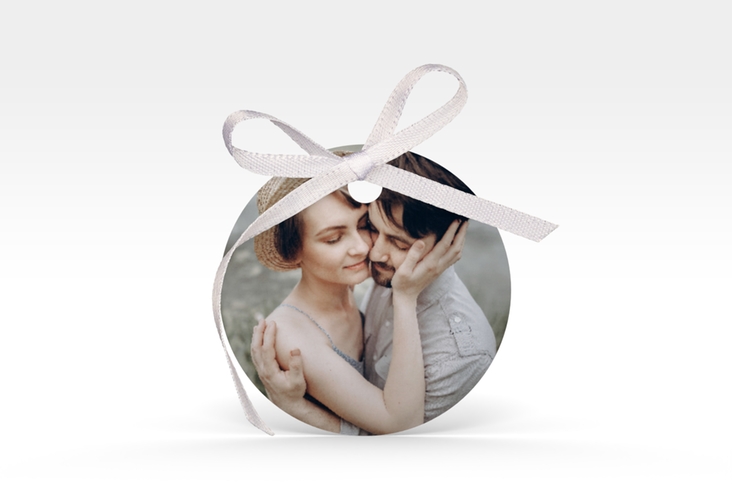 Geschenkanhänger Hochzeit Lumiere Geschenkanhänger, rund weiss