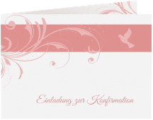 Klick: Details zu Konfirmationseinladung "Airy" anzeigen Konfirmationseinladung Airy A6 Klappkarte quer rosa