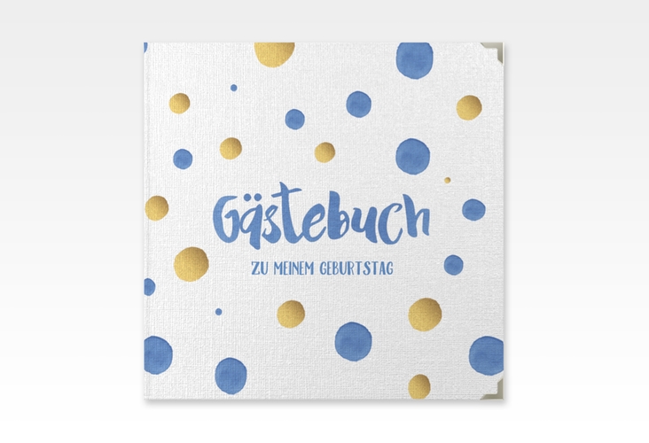 Gästebuch Selection Geburtstag Dots Leinen-Hardcover blau