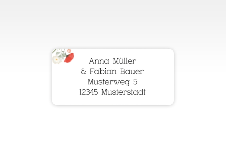 Absenderetikett Hochzeit Wildblumenherz 45,7 x 21,2 mm bunt