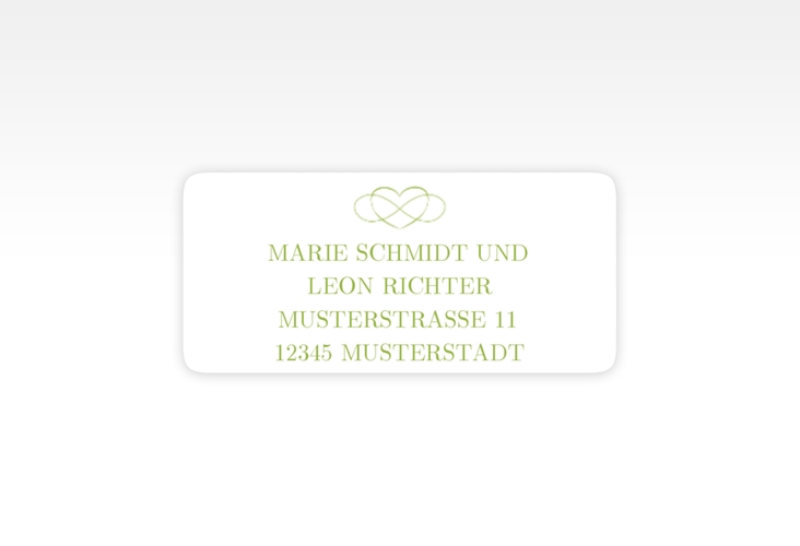 Absenderetikett Hochzeit Infinity 45,7 x 21,2 mm gruen